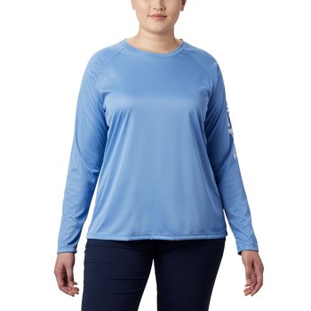 Columbia Ženske Majice S Kapuljačom - Tidal Heather Long Sleeve Plave Bijele | WLVM-19467